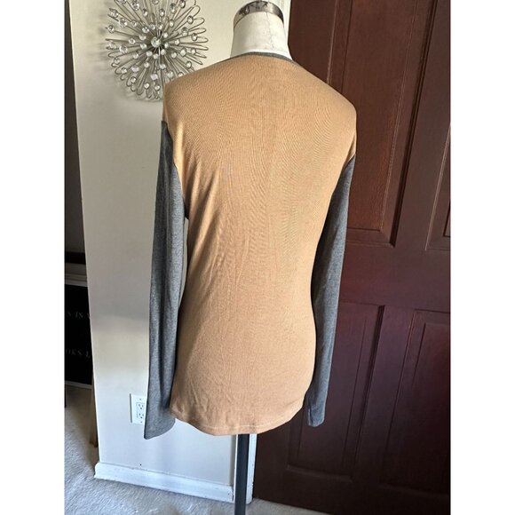 Abercrombie & Fitch NICOLEBENEFIELD colorblock L/S ribbed top Large - Picture 2 of 4